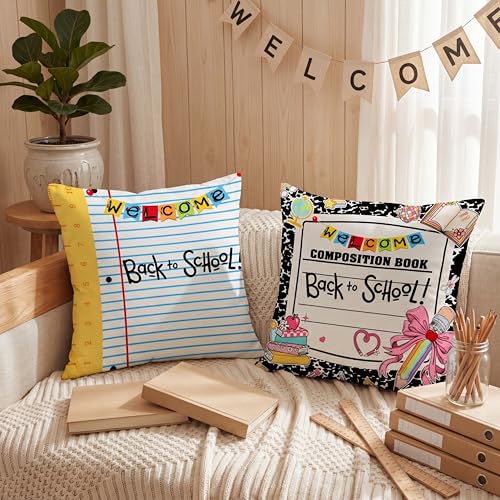 Chicplaid Composition Notebook Throw Pillow Covers - 18x18, 2 Pack