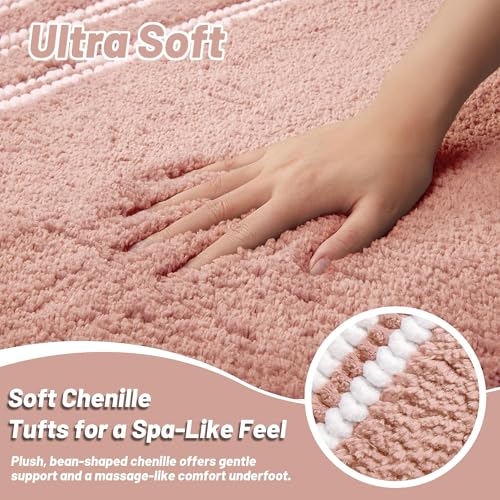 Tyrot Non-Slip Bathroom Rug 24x17 - Ultra Soft Chenille Mat