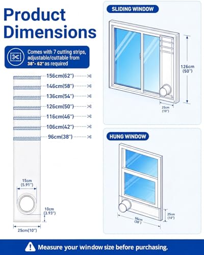 COVERTIFY Portable AC Window Seal Kit, Cut-to-Fit Heat-Insulating Vent Kit