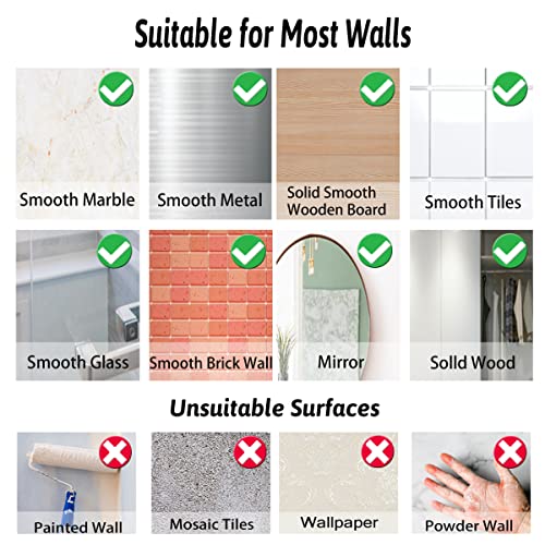 16 Pack Heavy Duty Adhesive Hooks - 33lb Waterproof Clear Wall Hooks