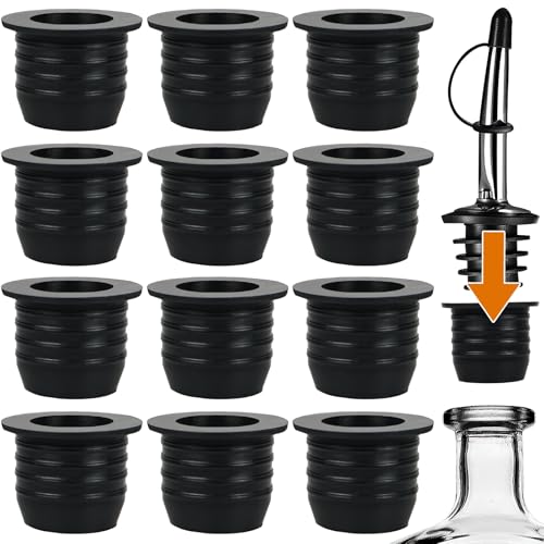 12 Pack Liquor Pour Spout Adapters for Large Neck Bottles