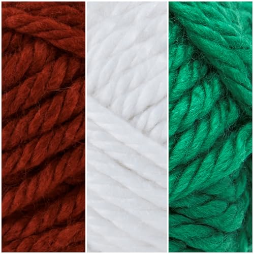 Lion Brand Hometown Super Bulky Yarn 12 Skeins - Classic Christmas Pack