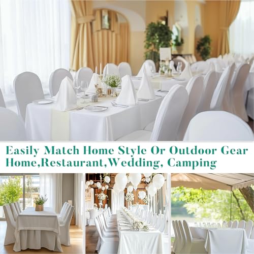 MAQIHAN White Spandex Folding Chair Covers 3PCS - Elastic Wedding & Event Seat Protectors