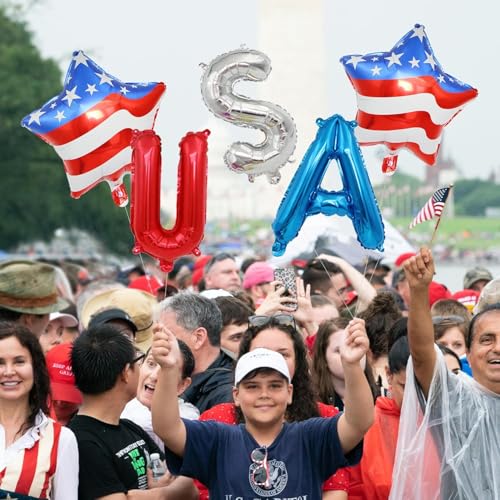 American Flag Star Foil Balloons - July 4th Independence Day Decor