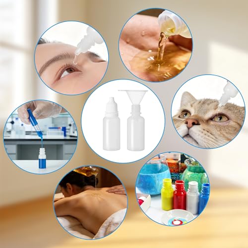 Plastic Dropper Bottles 15ml Squeezable Travel Containers with Funnel 6 Pcs