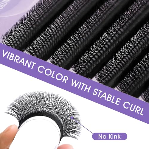 NATUHANA YY Lash Extensions 0.07 D Curl 9-15mm Mix Premade Fan 4D Y Black