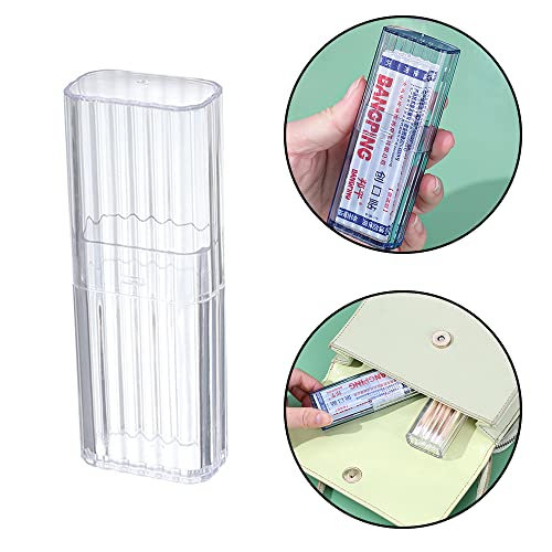 JIEDALIN 4 Pcs Cotton Swab Holder for Travel Mini PP Storage Case