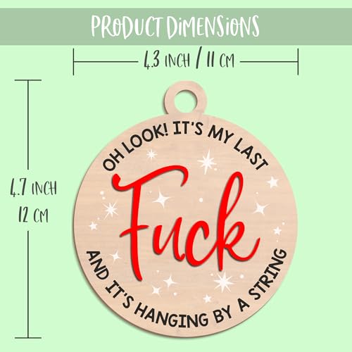 My Last F-uck Christmas Ornament - Funny Wooden Holiday Decor