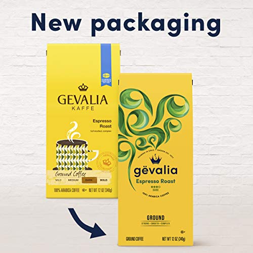 Gevalia Espresso Roast Dark Ground Coffee, 100% Arabica, 12 oz (Pack of 2)