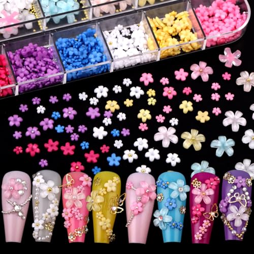 Cublive 3D Nail Charms Set with Butterflies, Pearls & AB Rhinestones