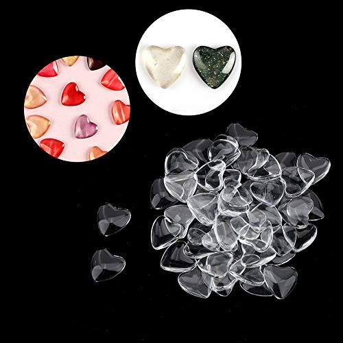 Dioche Transparent Nail Art Display Card - 50 Pcs Heart Shape