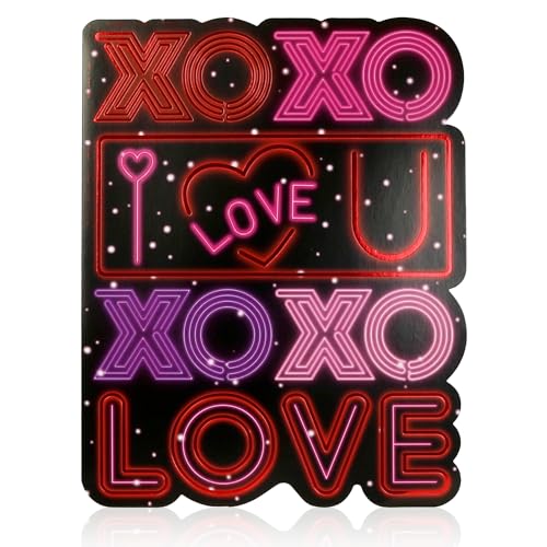 Jumbo Valentine's Day Greeting Card - Neon Love 11x14