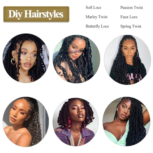 FEILIMEI Marley Twist Braiding Hair #1B Black Synthetic Hair Extensions