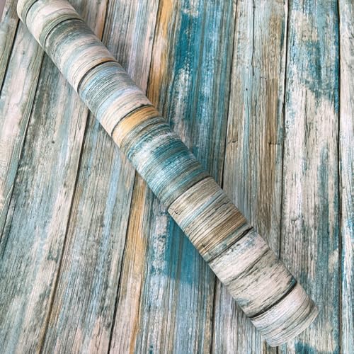 Blue Wood Shiplap Contact Paper - Peel and Stick Shelf Liner 17.7"x117"