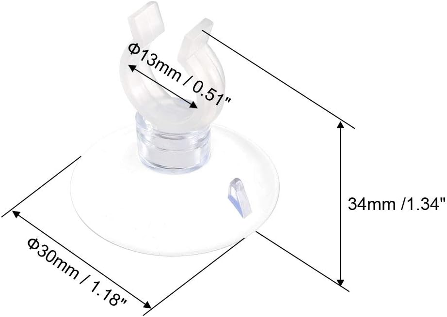 Uxcell Aquarium Suction Cup Clips - Airline Tube Holders for Fish Tank | Clear 13mm, 6 Pcs