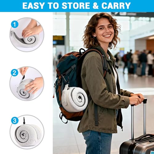 Ergonomic Memory Foam Travel Neck Pillow for Airplanes & Cars