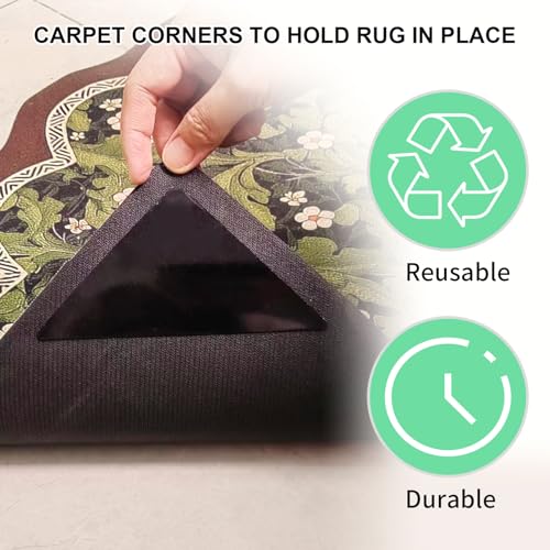 8PCS Triangle Non-Slip Rug Tape for Hardwood & Tile Floors