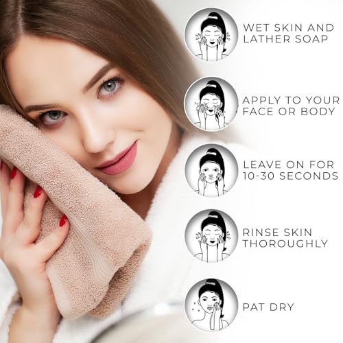 Natrulo Dead Sea Salt Soap Bar with Goat's Milk - 4oz Face and Body Cleansing Bar for Eczema, Psoriasis, and Acne