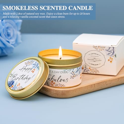 Blue Birthday Gift Basket for Women - 13 Self Care Items Spa Set Mom Her