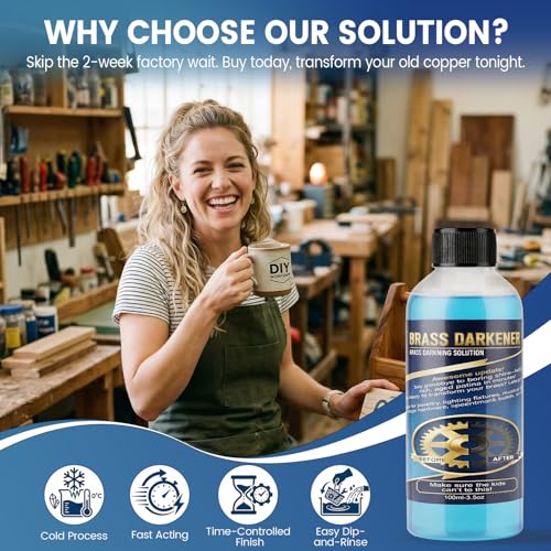 DIY Brass & Copper Blackening Solution - 3.5 OZ Patina for Metal Finishing