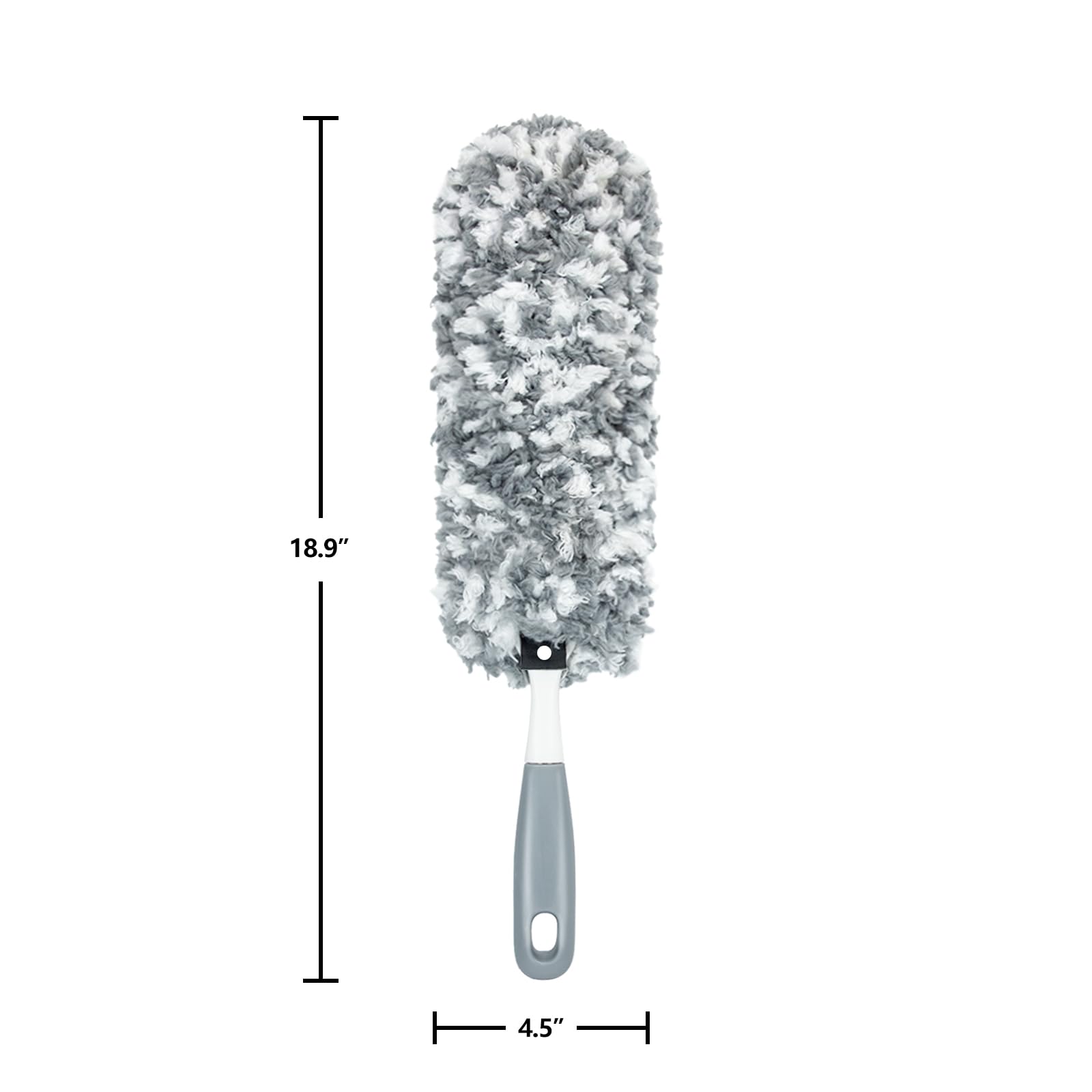 Microfiber Duster with an Extra Washable and Reusable Duster Head, Microfiber Dusters for Household Cleaning, Gray