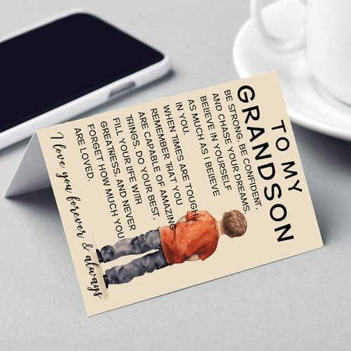 Grandson Birthday Card from Grandparents with Inspirational Message