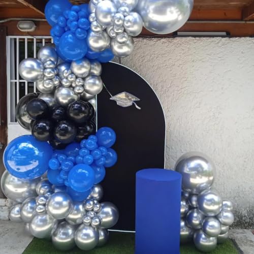EICUECUE Blue and Black Balloon Arch Kit - 150 Premium Balloons for Celebrations