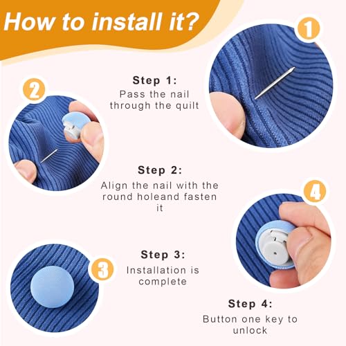 20 Duvet Cover Clips - Comforter Pins Fasteners, Easy Install