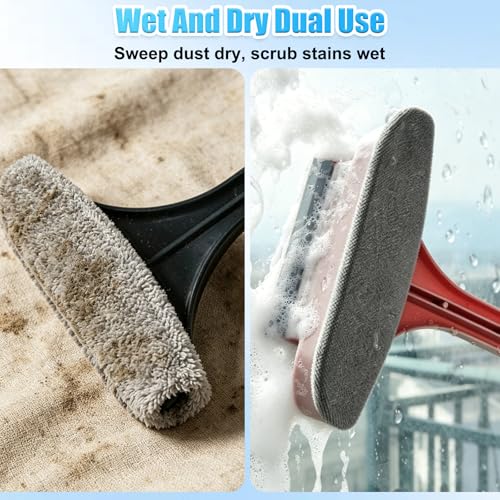 2-in-1 Window Screen Cleaning Brush with Squeegee - Yellow Green
