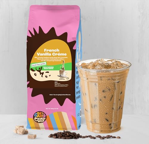 Crazy Cups Decaf French Vanilla Crème Ground Coffee, 10 oz (Pack of 2)