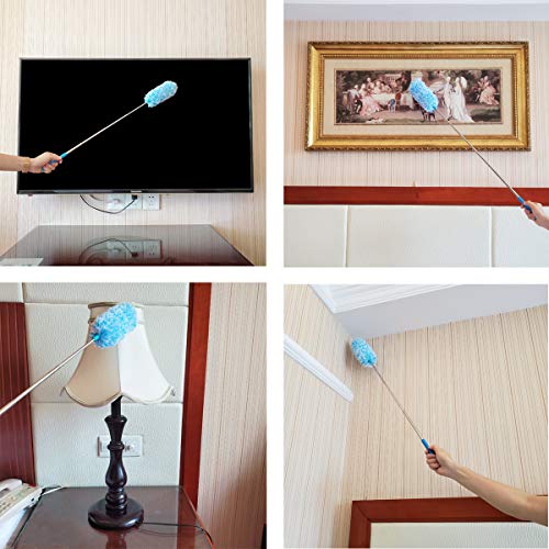 Tonmp 4-Piece Extendable Microfiber Duster Set with Bendable Heads