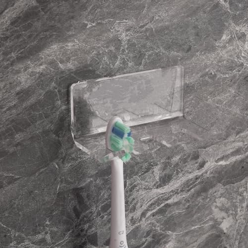 LUEXBOX Acrylic 3-Slot Wall-Mounted Toothbrush Holder - Clear