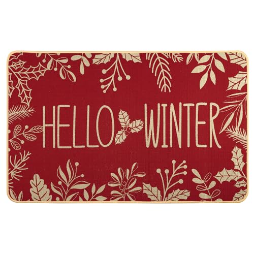 Heirloom Haven Red Christmas Door Mat - 29x17 Inch Welcome Mat