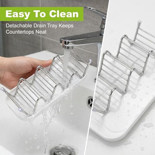 3-Slot Wave Shampoo Bar Holder with Drip Tray & Lather Net