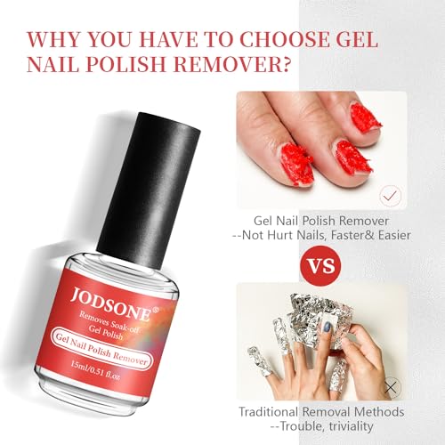 JODSONE Quick Gel Nail Polish Remover 15ml - Fast Acting 3-5 Minute Soak Off