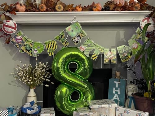 40-Inch Green Number 8 Balloon - Self-Inflating Foil Decoration