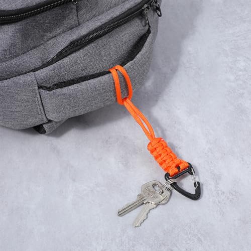 3 Pack Paracord Lanyard with Triangle Carabiner Clip ? Durable Rope Keychain for Keys, Backpack, Outdoor Survival, Camping & Gear (Black, Army Green, Orange)
