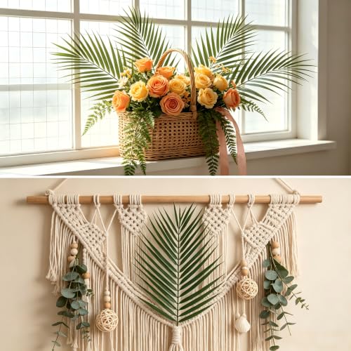 18-Piece Tropical Faux Palm Leaves for Home Decor & Parties