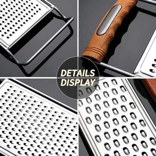 LEKAYIHU 2-Pack Stainless Steel Handheld Grater Set, Coarse & Fine Zester