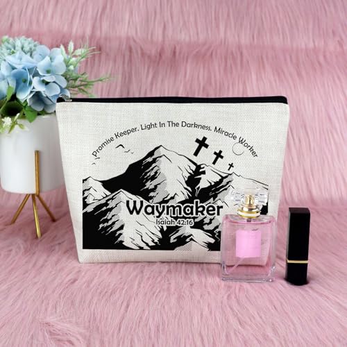 Christian Bible Verse Makeup Bag - Inspirational Religious Travel Pouch