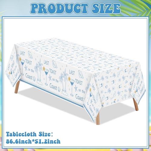3-Pack Last Toast on the Coast Bachelorette Party Tablecloths - Coastal Theme