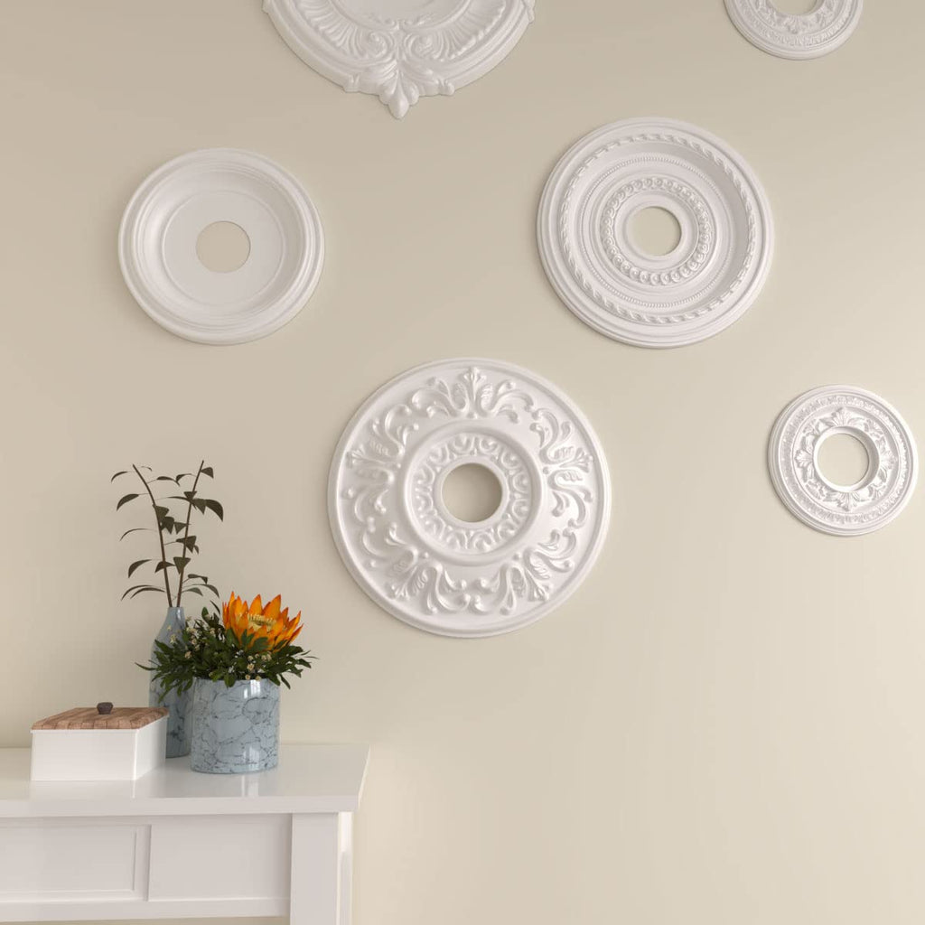 Ekena Millwork CM18VL 18-Inch OD x 3 1/2-Inch ID x 1-Inch P Valletta Ceiling Medallion