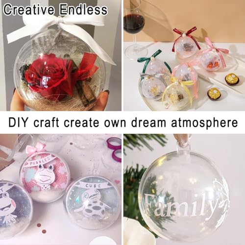 Clear Fillable Ornaments 80mm - 10 Pack Plastic DIY Craft Balls