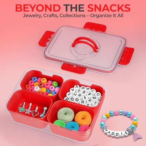 KEYVOZ Snackle Box with Lid - Portable Travel Charcuterie Organizer for Snacks & Fruits