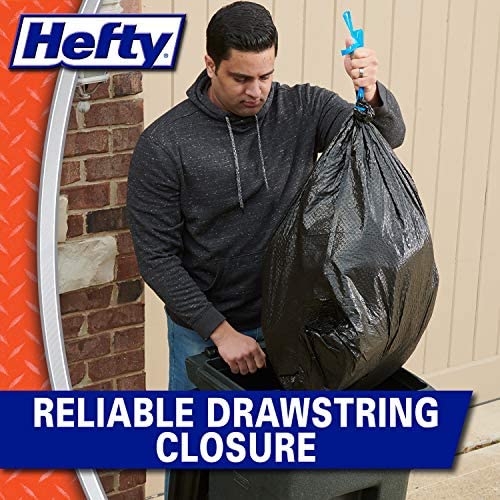 Hefty Ultra Strong 30 Gallon Trash Bags, Black, Unscented, 42 Count Pack