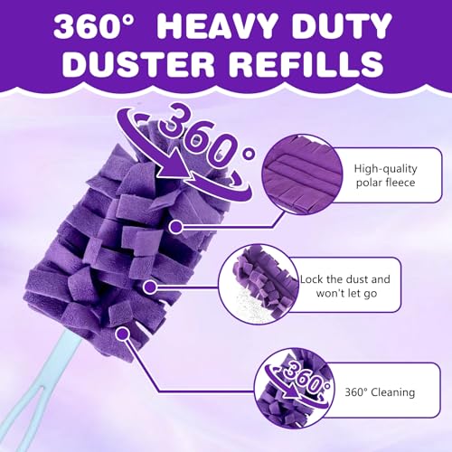 Reusable Fleece Duster Refills - Washable Cleaning Pads, 5 Pack