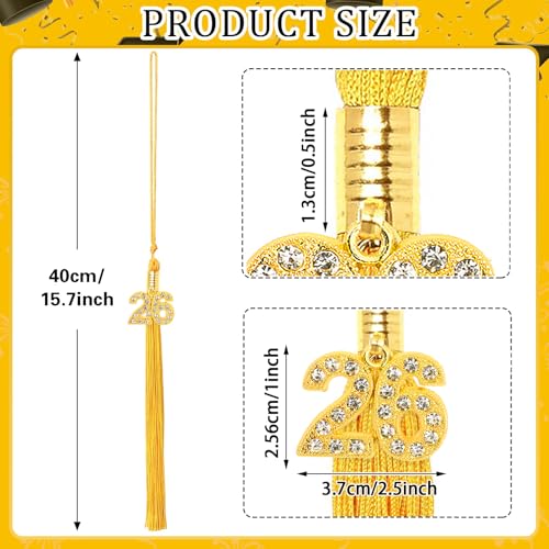 2026 Graduation Tassel with Bling Charm | Class of 2026 Cap Decor