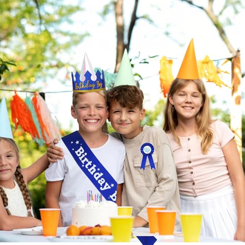 Blue Birthday Boy Crown Hat - King Party Accessory Set