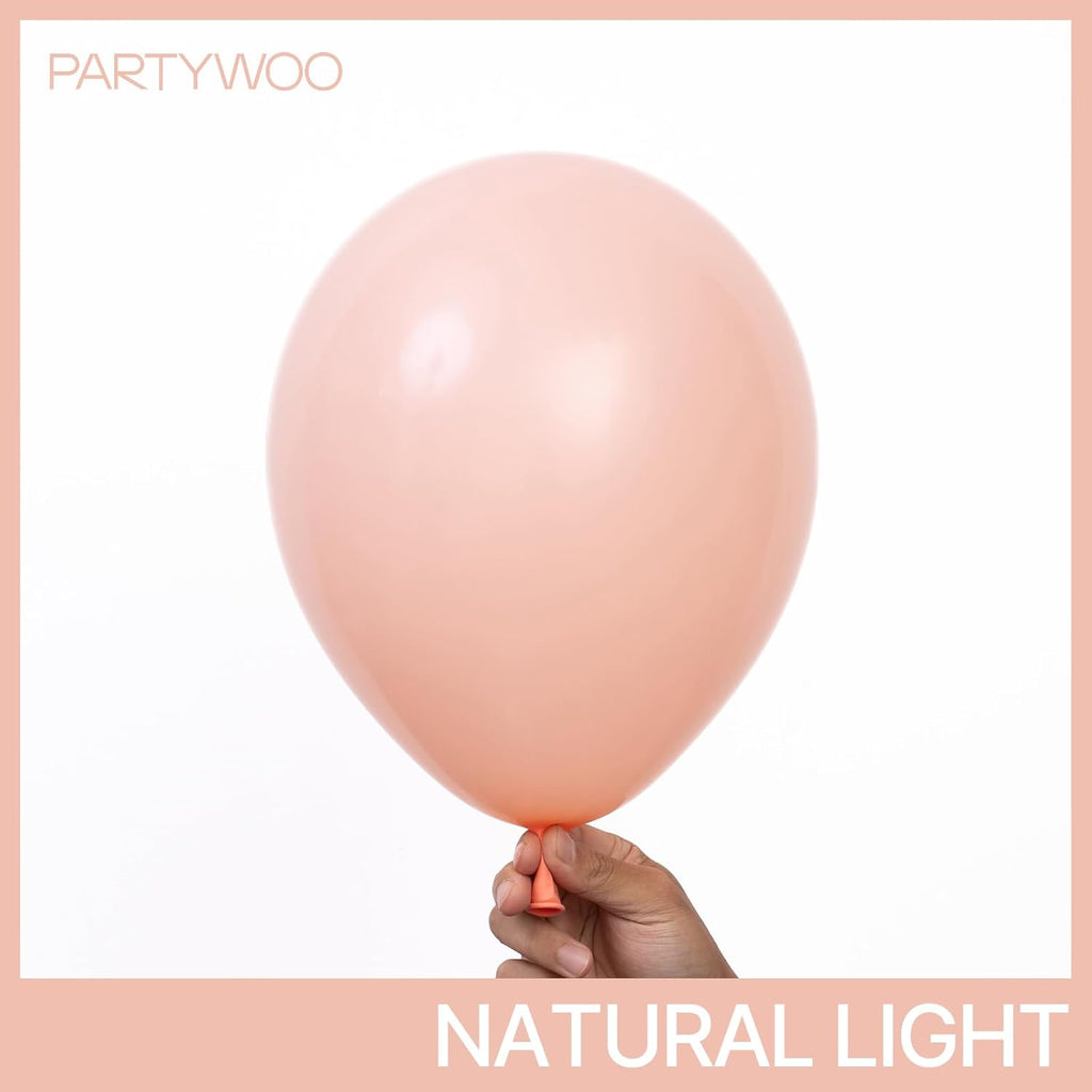PartyWoo Baby Pink Balloons - 140-Piece Pastel Balloon Arch Kit for Weddings & Baby Showers