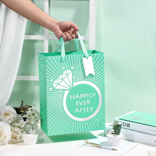 Loveinside Wedding Gift Bag Set with Tissue Paper & Card - 10" x 5" x 13"